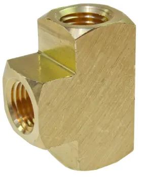 T004 TEE 1/4 FPT BRASS PIPE FTG