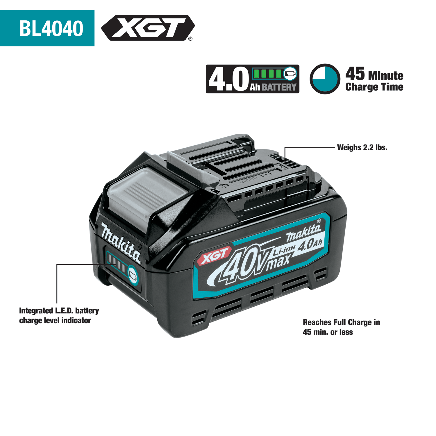 BL4040 MAKITA 40V MAX XGT LITHIUM-ION (REBATE) FREE 