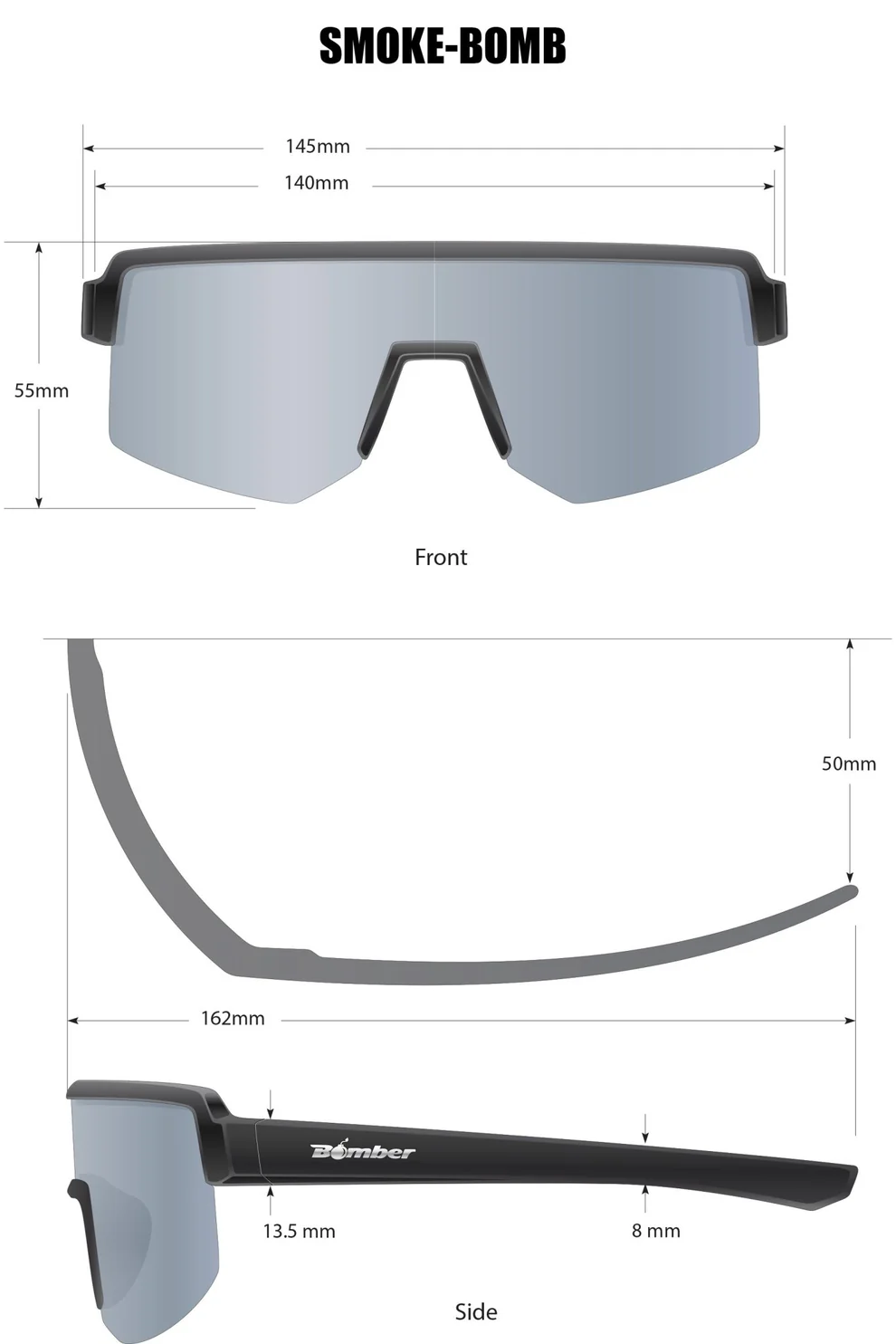 SMK111RM SMOKE Bomb Safety - Polarized Red Mirror