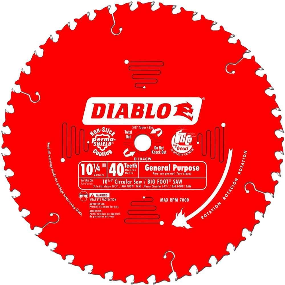 D1040W DIABLO 10-1/4"X40T FOR BIG FOOT/SAWSQUATCH SAW 