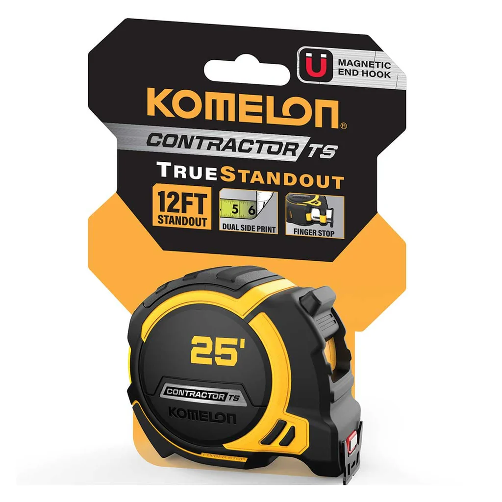 KOMELON 25 MEASURING TAPE' MAGNETIC END HOOK