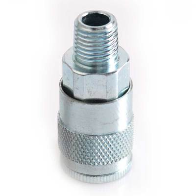 CA441Z 1/4"X1/4" MPT  AUTOMOTIVE STEEL COUPLER SILVER