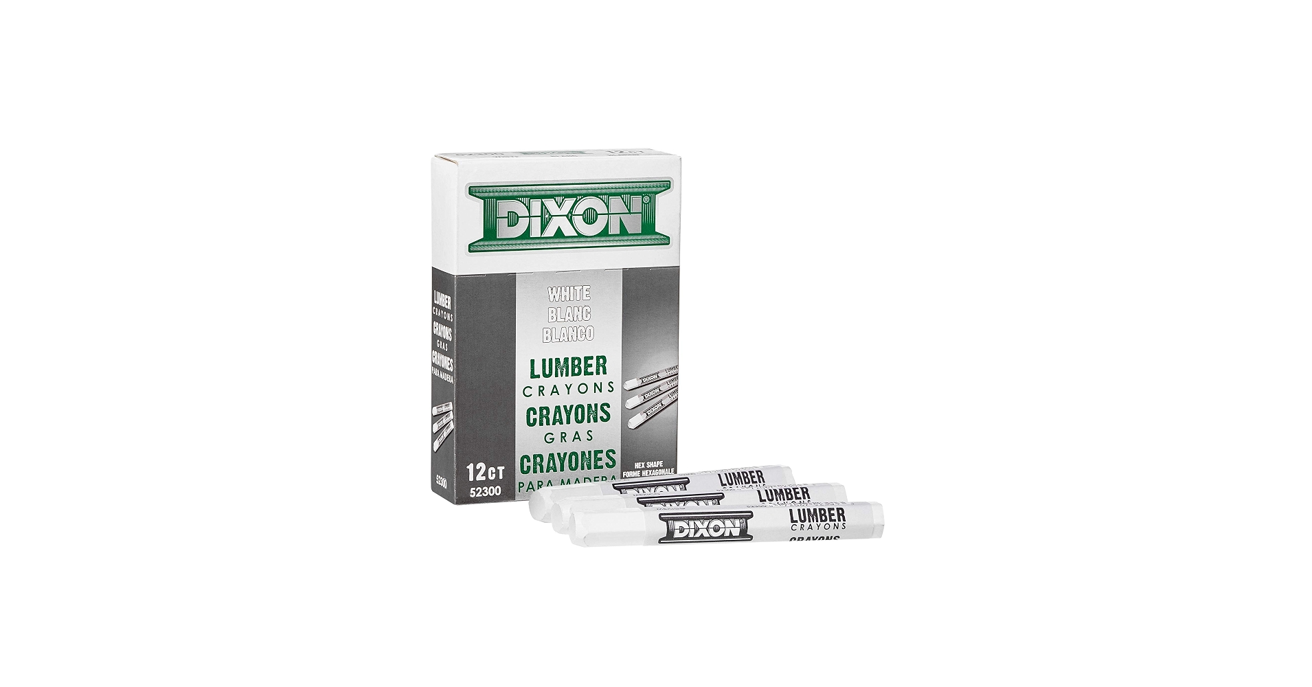 52300 DIXON 12CT WHITE LUMBER CRAYON